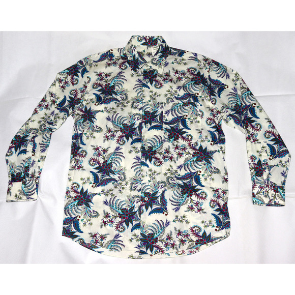 Alan Flusser Men's Long Sleeve Button Front Casual Paisley Shirt Size Medium - Picture 3 of 8